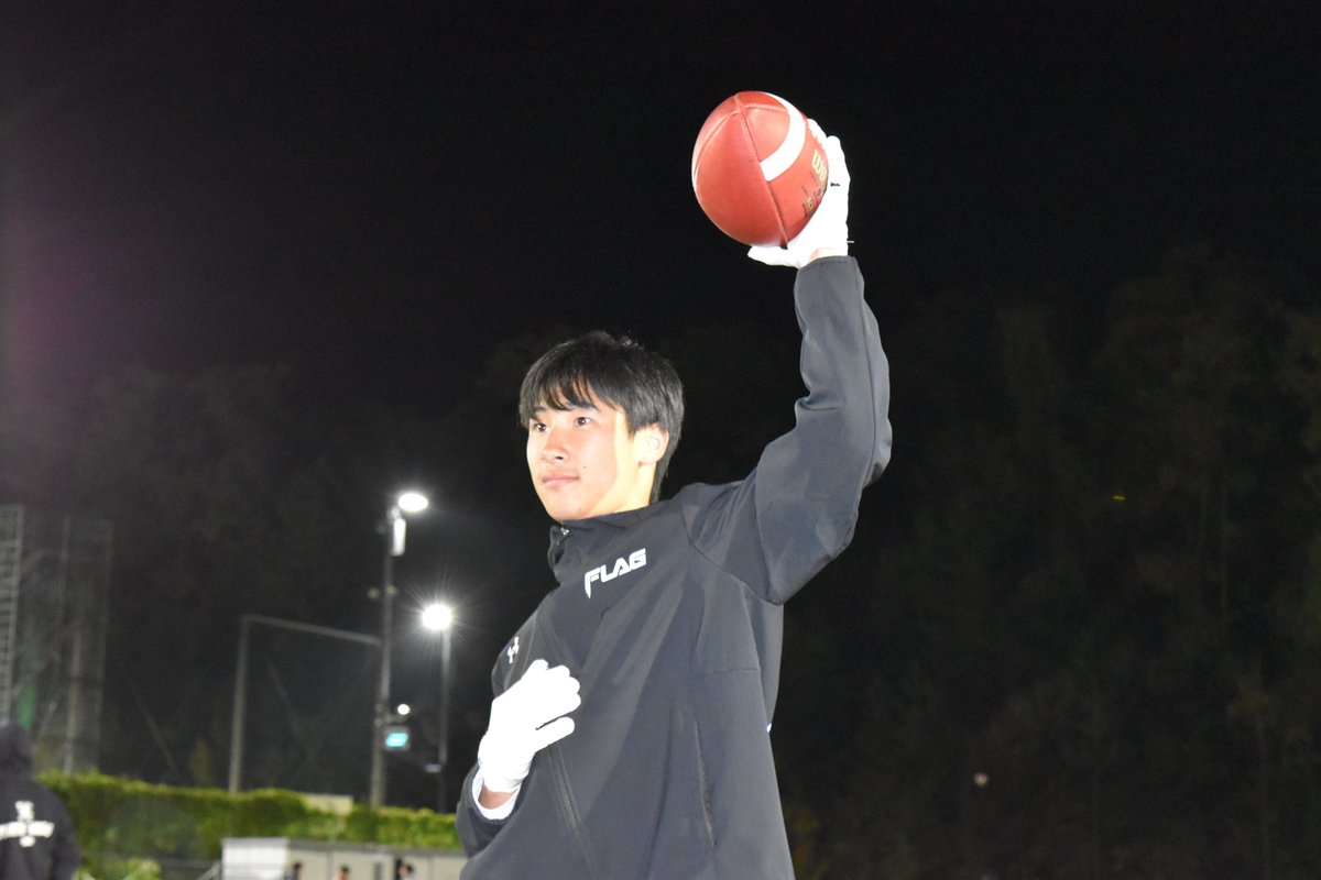 【立命館大―法政大戦の記者会見から】
立命館RB奥村倖大（1年､追手門学院）
関学戦で秋シーズンデビュー。一度だけボールを託され、右オープンを駆け上がって22ydのゲイン。「めちゃくちゃ楽しかった。ここから大活躍します」#アメフト