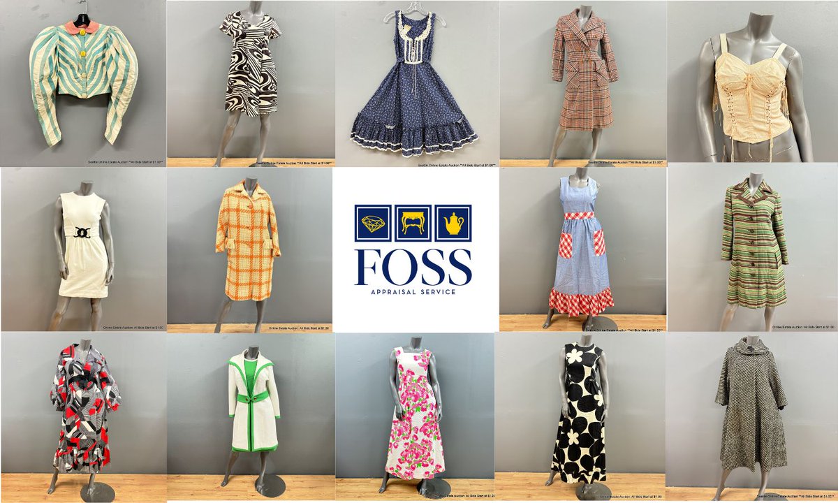 FossAppraisal's tweet photo. Seattle Online Estate Auction: Vintage Designer Dresses, Gowns, 1890s-1990s, Gunne Sax - https://t.co/lEJQCB8fE5 https://t.co/RsgoYX8MzC