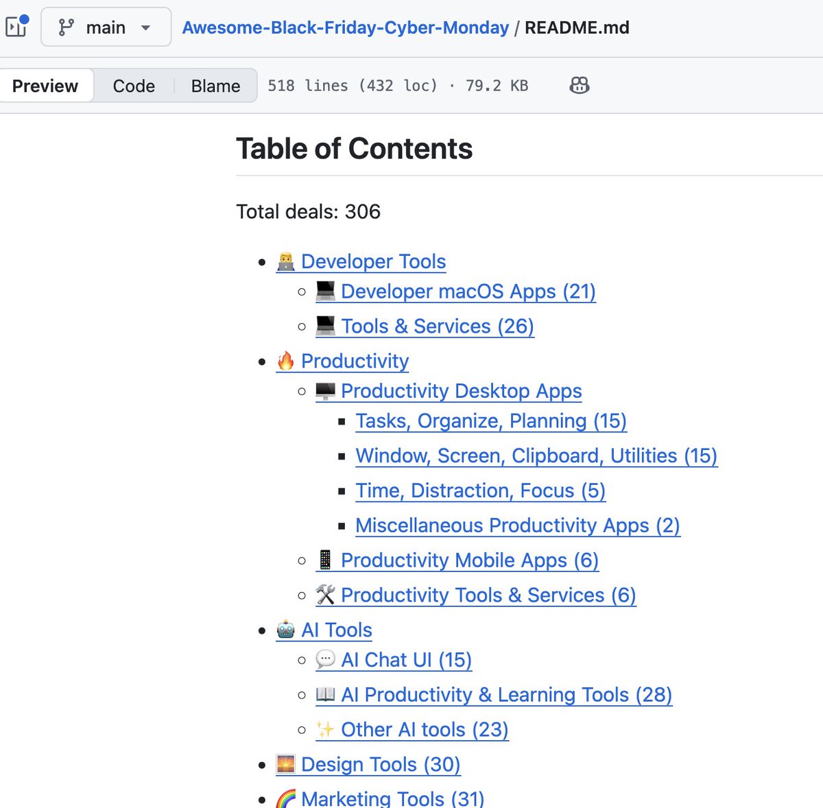 Ce dépôt GitHub contient désormais 306 offres pour le Black Friday 2025 👀

 https://t.co/obSZzqGA2n