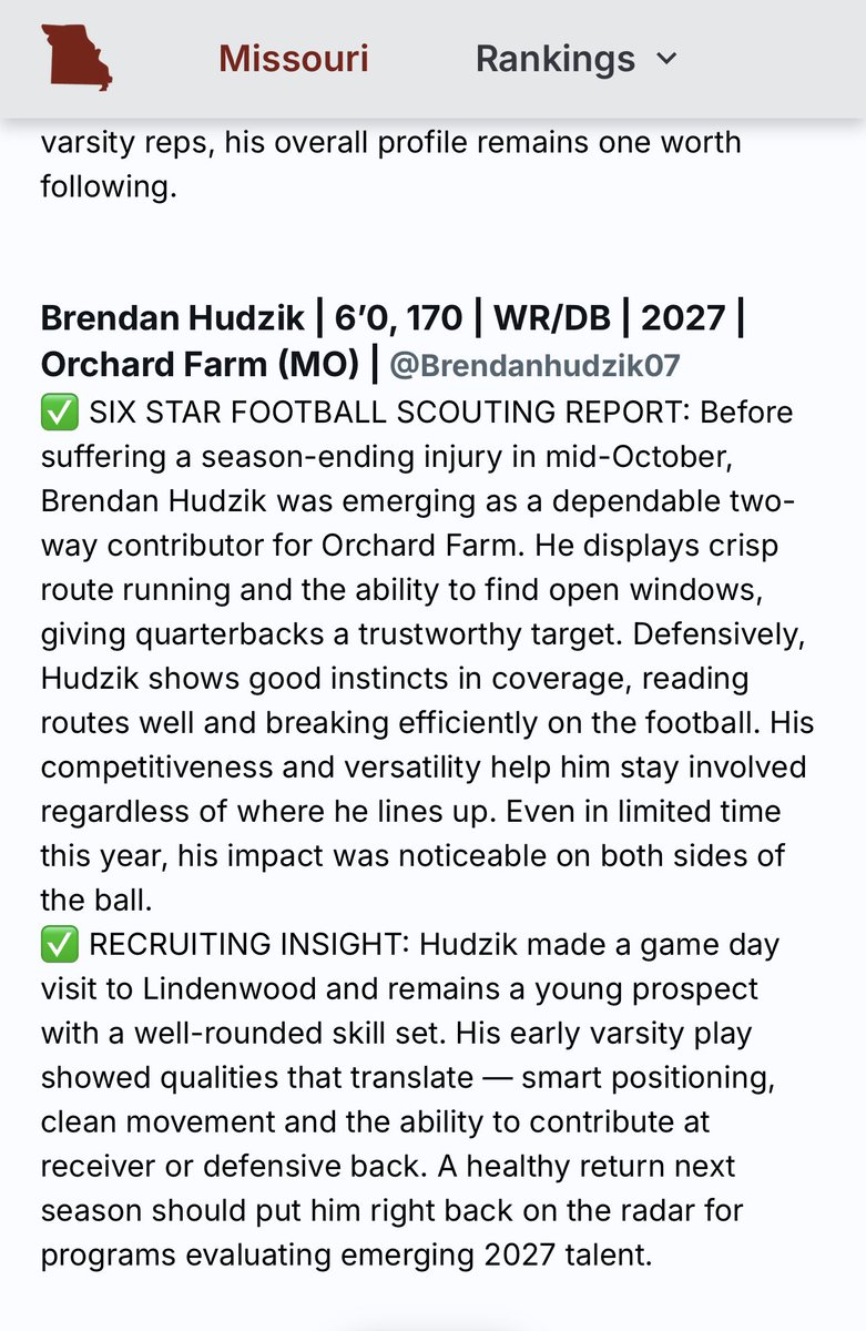 Thank you <a href="/sixstarfootball/">Six Star Football | PLUS+</a> for the article write up! Cant wait to get cleared and get back to work!!! 
<a href="/OFHSfootball/">Eagles Football</a> <a href="/JPRockMO/">JP Rock</a> <a href="/GSV_STL/">Gateway Sports Venue</a> <a href="/PrepRedzoneMO/">Prep Redzone Missouri</a> <a href="/6starfootballMO/">Six Star Football | MISSOURI</a>