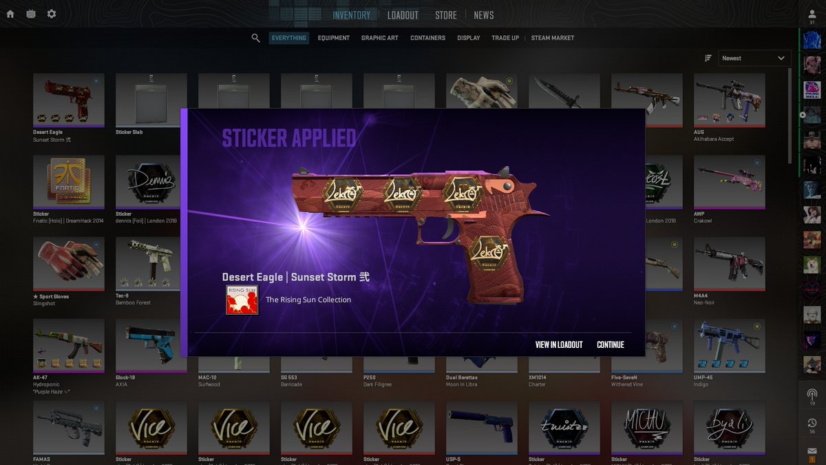 Boof_cs's tweet image. New craft❗️
.00460 Desert Eagle | Sunset Storm 弐
4x Lekr0 (Gold) | London 2018