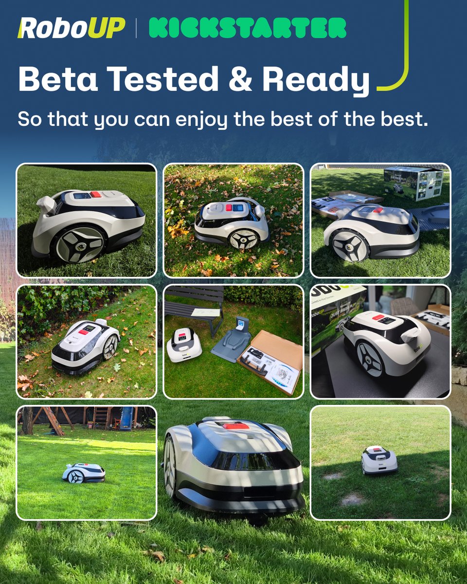 iRoboUP's tweet image. 🔍 Tested by Real Users, Perfected for You 

Before launch, over 80 Raccoon 2 SE beta units were tested by real homeowners across the US and Europe. Their feedback helped us refine performance, durability, and ease of use in real-world gardens, from small yards to sloped lawns.…