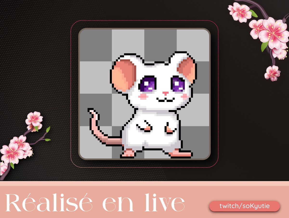 Ce soir j'ai essayé de faire du #PixelArt pour la première fois, je vous présente ma petite souriiiite 🥰