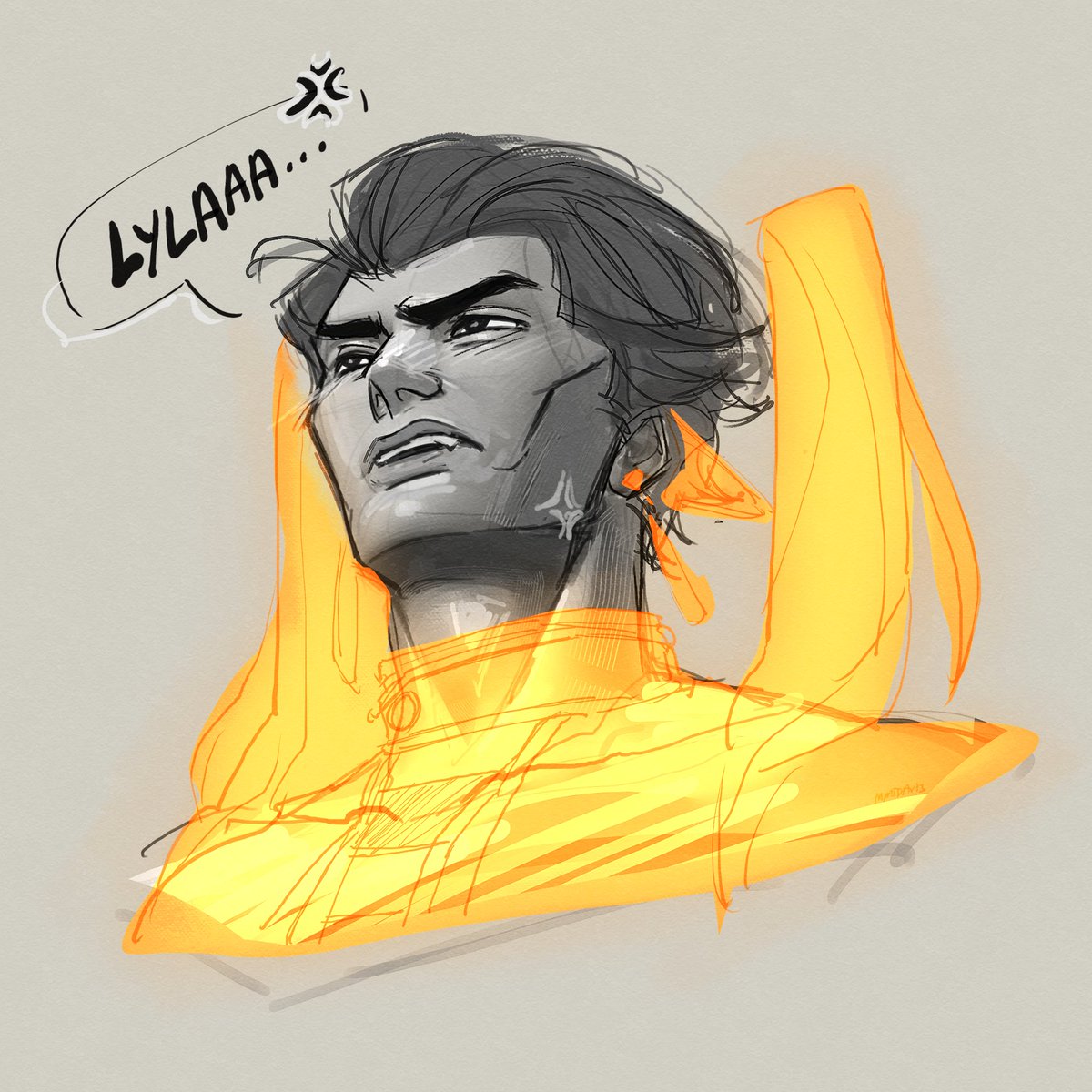 frieren looking up except it miguel o'hara 🥀
 (because they said incorporate what you love into your works and i love him )
HAHAHAH 

Tags: #spiderman2099 #miguelohara #spiderman #frierenlookingup #digitalart #fanart