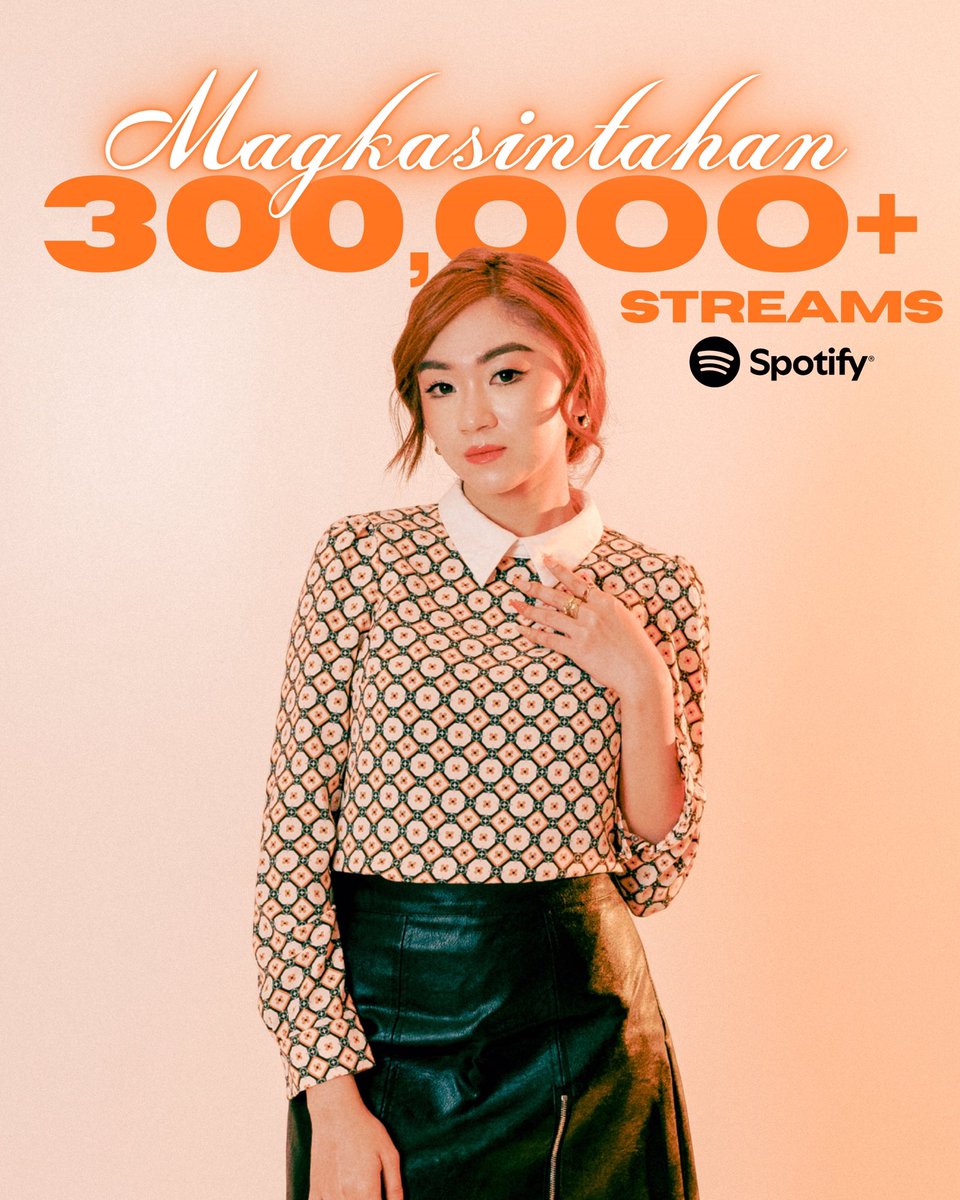 leilamanalac's tweet image. We hit 300,000+ streams for Magkasintahan on Spotify! 🧡 This wouldn’t be possible without YOU☝️Thank you all for listening and supporting my songs! Thank you always, @yrmusicph for making this happen🙏🏻

Keep streaming ‘Magkasintahan’ on all DSPs!
🔗 bfan.link/magkasintahan-…