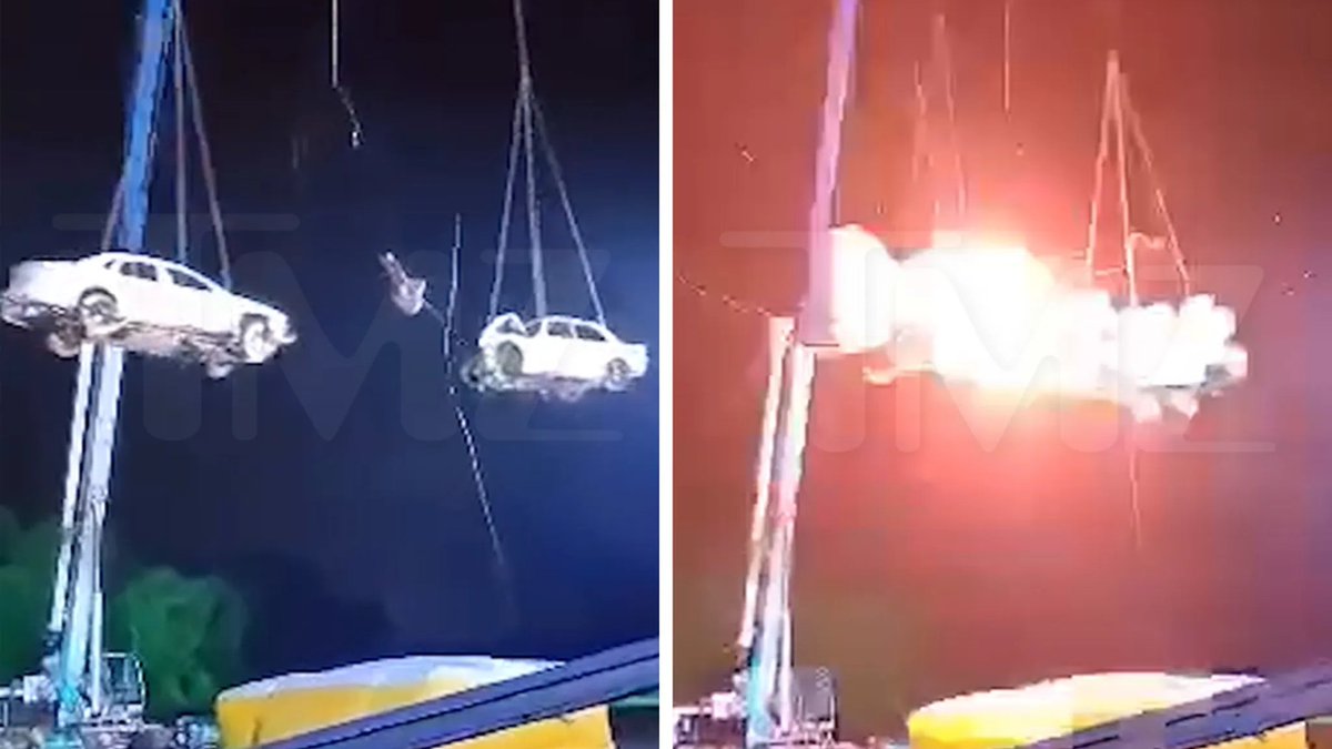 medob_2's tweet image. O escapista Jonathan Goodwin tentou sair de correntes preso no ar, antes de 2 carros baterem com ele no meio, na TV, e até aí tudo bem. Ele não conseguiu e foi esmagado pelos carros, sofrendo queimaduras, fraturas, órgãos perfurados e paralisia das pernas. Tem Vídeo!