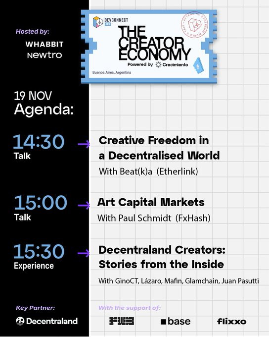 fx_hash_'s tweet image. The Creator Economy

Presenting &apos;Art Capital Markets&apos; at 15:00 with @qaulv 

Supported by @decentraland @base @FWBtweets @flixxo