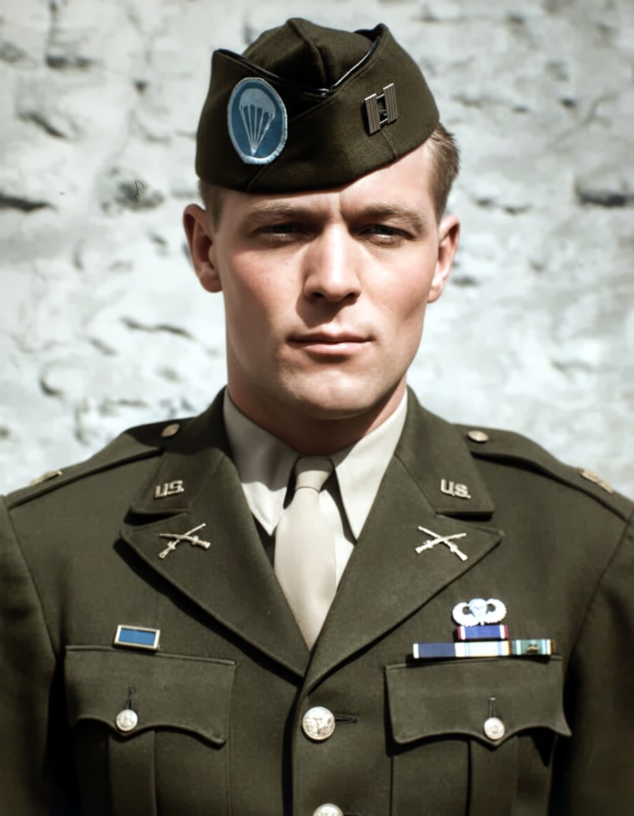 <a href="/Jason_R_Burt/">J&L Historical</a> Major Dick Winters — true leadership and quiet courage. If you’ve got historic photos like this, rephoto.app can restore, enhance, or even reimagine them in seconds.