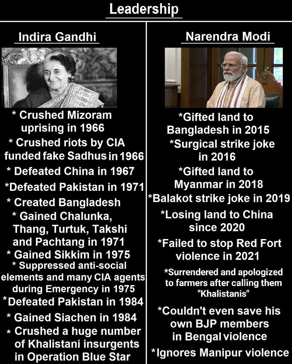 <a href="/narendramodi/">Narendra Modi</a> Iron Lady Indira Gandhi Vs foreign doormat Narendra Modi.