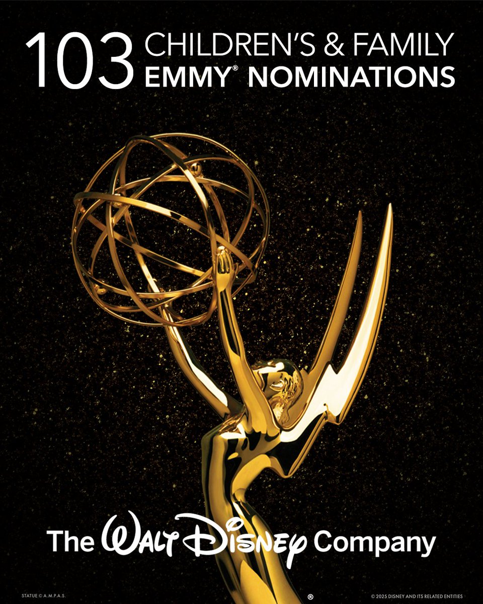 Congratulations to all the 103 Children's and Family Emmy® nominations from across The Walt Disney Company.