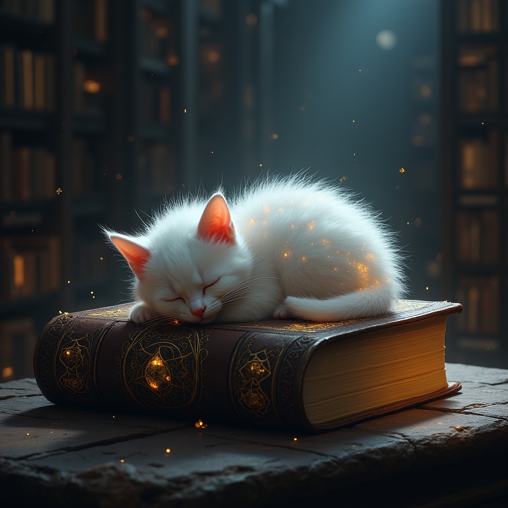 Imagen24_'s tweet image. Ethereal moonlight kitten on a glowing grimoire.-Comment For full Prompt
#AIImage #ImagePrompt #FantasyArt #AI