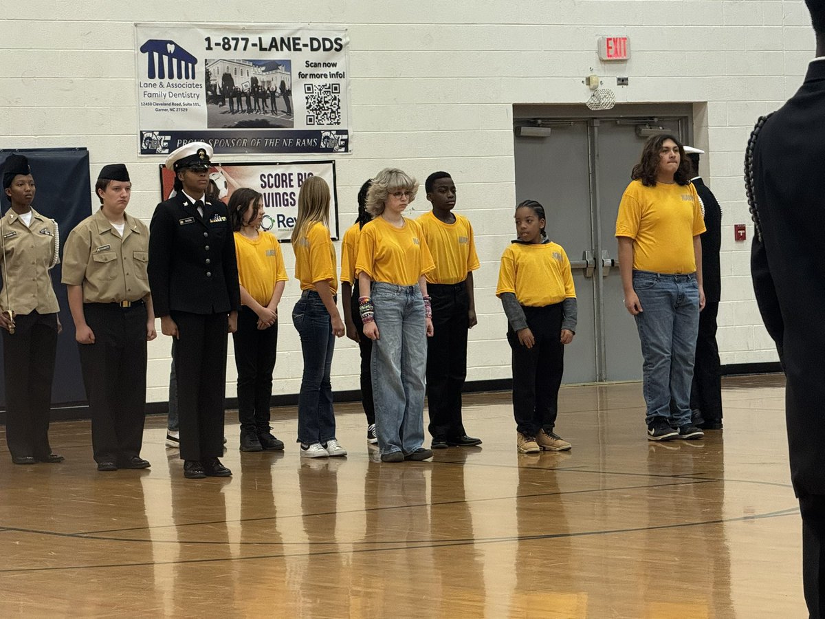 Great job today to our NJROTC club students at NEMS. The were invited to NEHS NJROTC inspection show. We are excited about the collaboration.