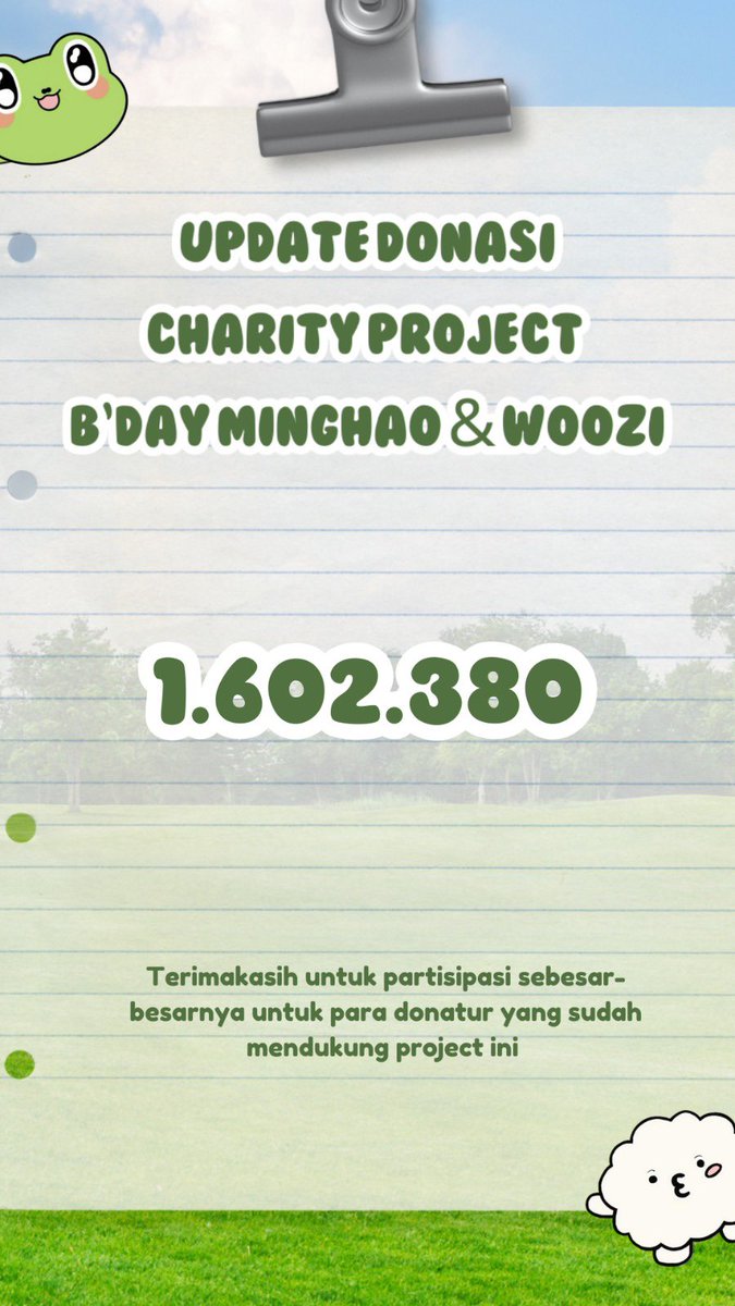 update donasi s.d 18 November 2025. untuk update berkala akan dishare di IG story <a href="/sayourchoise/">sayourchoise carat</a> ya caratdeul 🩷🩵