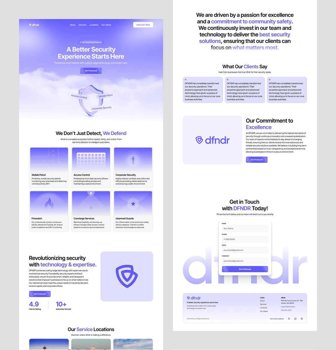 klm_gfx's tweet image. Landing page that I designed a few months back for Dfndr #design #framer #webdesign #website
