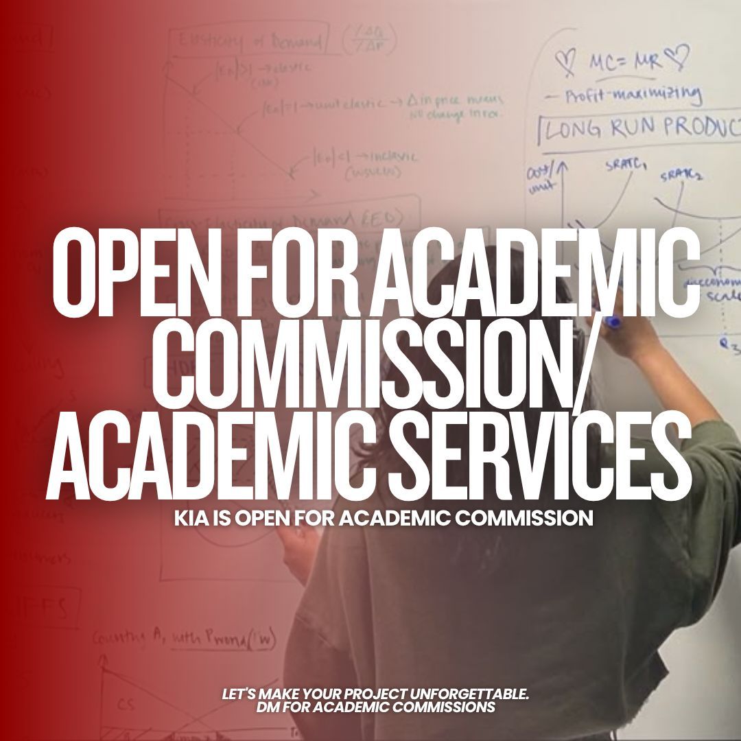 kia_commission's tweet image. OPEN | KIA ACADEMIC COMMISSION 

🏷 online class help module answers assignment helper academic support project completion research paper essay writing thesis assistance pagawa services #AcademicFreelancer #OnlineClassHelp #AssignmentHelp #AcademicPH #WritingServices