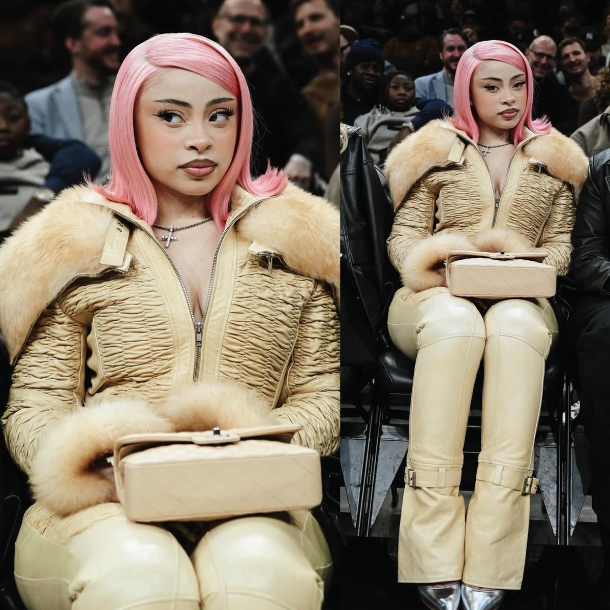Ice Spice court side at the Brooklyn Nets game 👜