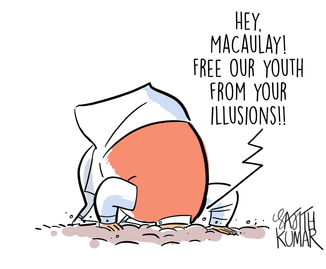 sajithkumar's tweet image. #Macaulay cartoon @DeccanHerald