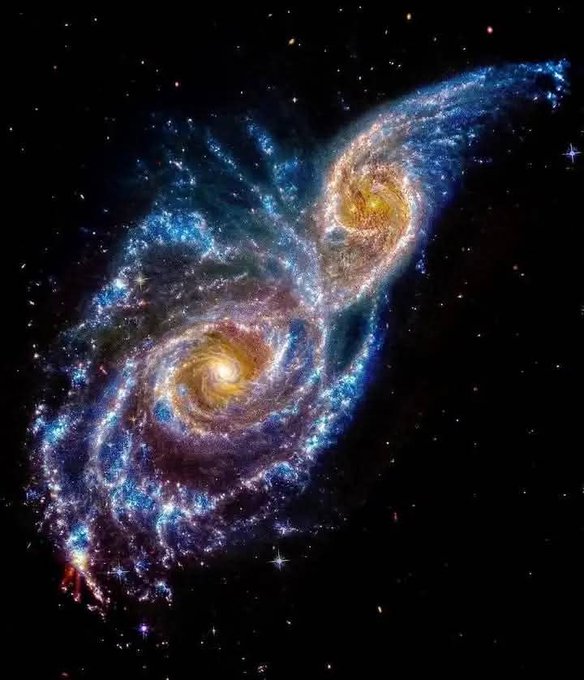 konstructivizm's tweet image. JWST Just Released A New Image of a Pair of Colliding Galaxies; NGC 2207 and IC 2163