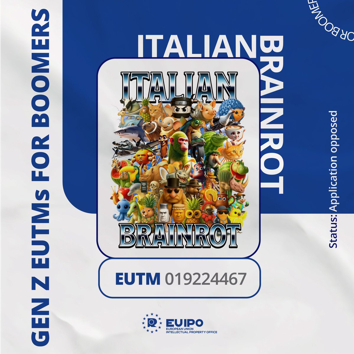 gem_detecter's tweet image. $ITALIANROT reclaimed $4M level after its main meme registered trademark from the European Union Intellectual Property Office (the IP Office of the EU)