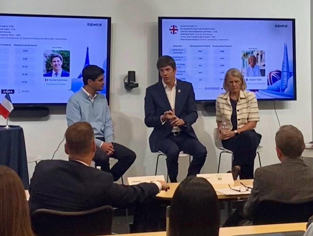 🇫🇷CG <a href="/Cardinaux_F/">Cardinaux Florian</a> &amp; 🇬🇧 CG Eleanor Kiloh pitched their country’s AI ecosystems and their cooperation at <a href="/PlugandPlayTC/">Plug and Play Tech Center</a>
🇫🇷 counts on its talents, economic policy &amp; surplus of clean, ready to use energy
As <a href="/EmmanuelMacron/">Emmanuel Macron</a> said « in 🇫🇷, it’s plug baby, plug »
So just plug…and play !