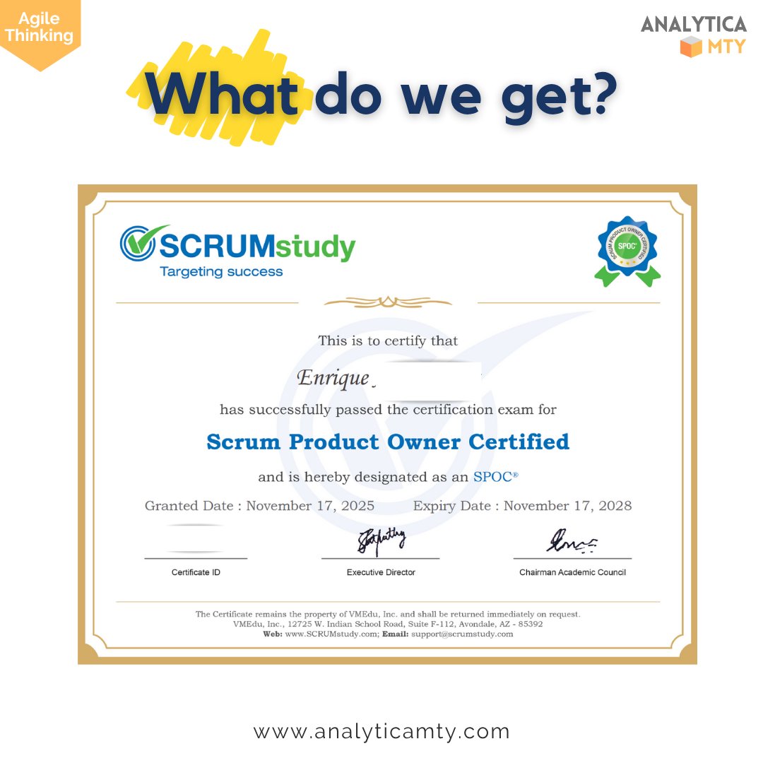 analyticamty's tweet image. Habemus new Product Owners (IPSUM Technology).

#agilethinking #maxbusinessvalue #SPOC #productowner #certification #scrum