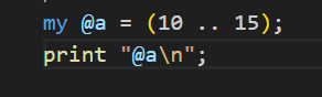 IT16710274's tweet image. Perlで「..」を使って、範囲指定できるんだ。Pythonでいう「range()」みたいなやつかな？