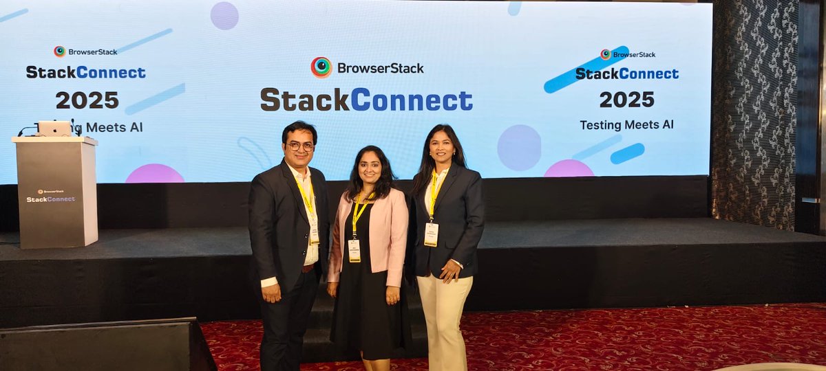 PerficientIndia's tweet image. @Perficient joined @BrowserStack&apos;s StackConnect World Tour in Mumbai with 300+ QA &amp;amp; DevOps leaders! 🚀 @Swathi Sankarasubramaniam shared insights on AI &amp;amp; test automation. Proud to lead the AI-first quality future! 

#PerficientIndia #QA #QAAutomation #AIFirst #AI #StackConnect