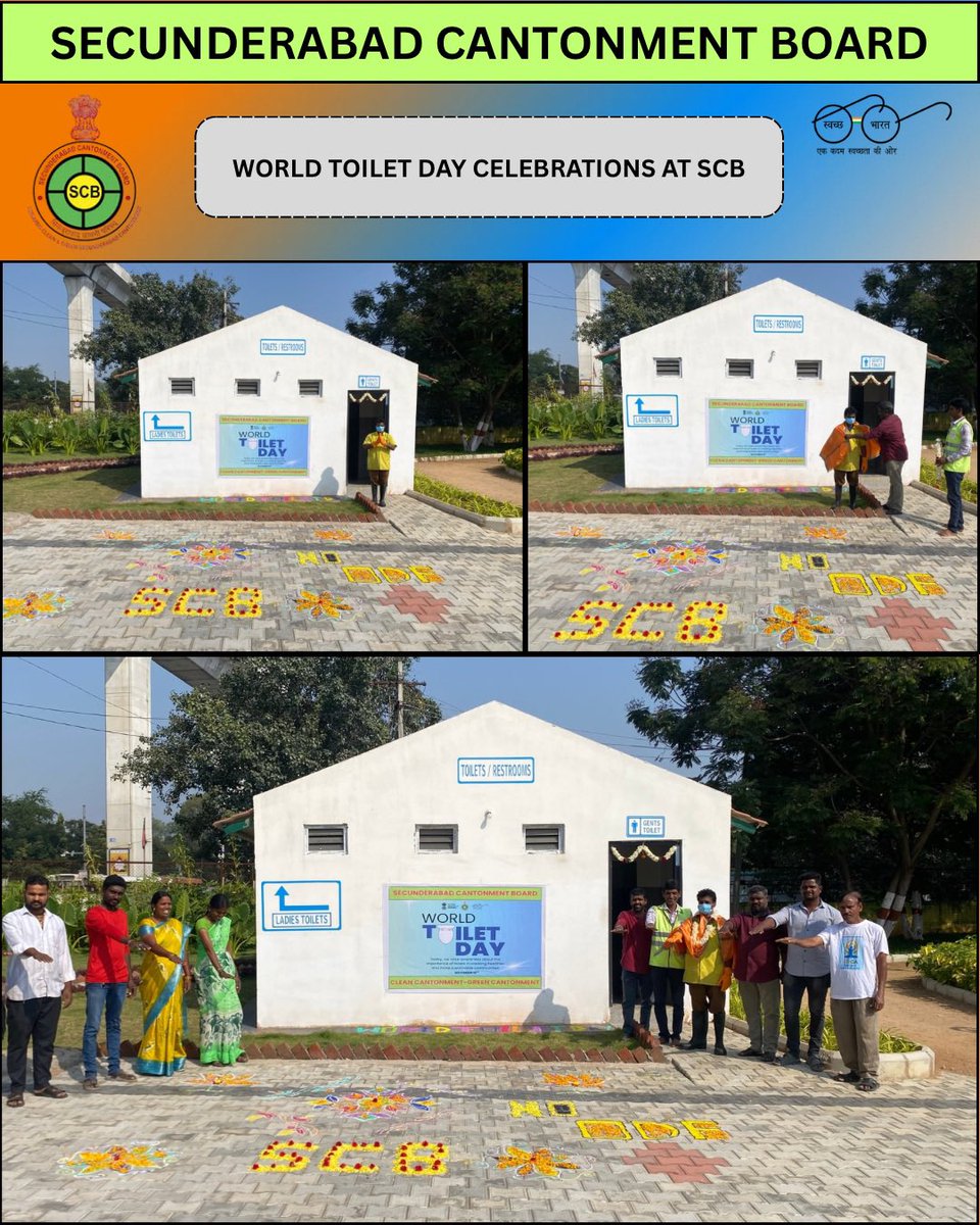 On the occasion of World Toilet Day, SCB reiterates its commitment to ensuring safe sanitation, hygiene, and dignity for every citizen.Cleaner and greener SCB begins with each one of us! <a href="/RakshaSampada/">DGDE</a> <a href="/pddecc/">Principal Directorate Central Command</a> <a href="/PddeScPune/">PDDE Southern Command Pune</a> <a href="/SwachhBharatGov/">Swachh Bharat Urban</a> <a href="/MoHUA_India/">Ministry of Housing and Urban Affairs</a> <a href="/SpokespersonMoD/">Ministry of Defence, Government of India</a>