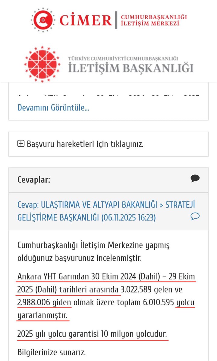 AKP’nin vatandaşın dikkatinden kaçırmaya çalıştığı gerçekler-42❗️

AKP tarzı Yap-İşlet-Devret modeliyle yapılan Ankara Tren Garı'nın 2025 yılı karnesi çıktı.

30 Ekim 2024-29 Ekim 2025 tarihleri arasında⬇️

Garanti edilen giden yolcu sayısı: 10.000.000

Gerçekleşen giden yolcu
