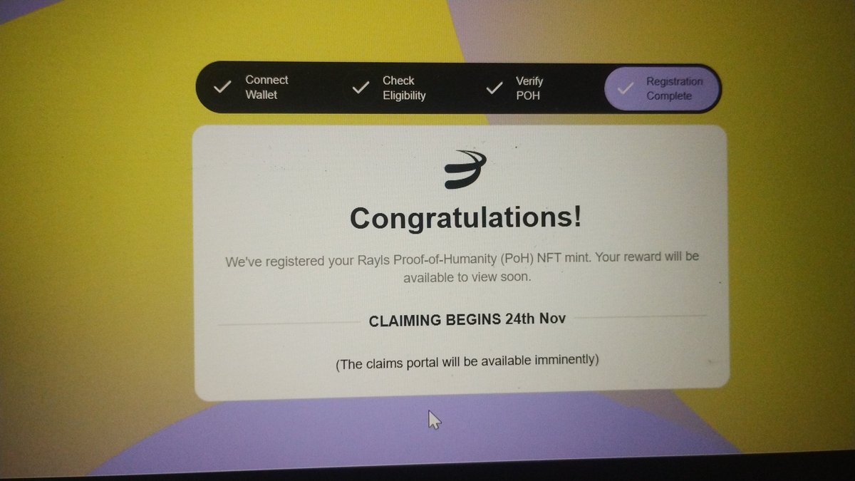 xrahulweb3's tweet image. 📌 IMPORTANT UPDATE 
@RaylsLabs Airdrop Registration is now LIVE 🚨

🔗Register Here :-

registration.rayls.com/flow

⤵️Process :-
→ Connect wallet &amp;amp; accept terms
→ Check your eligibility
→ Complete Authena PoH (score 40+)
→ Mint the PoH NFT on BNB (≈ $1)
→ Verify &amp;amp; submit your…