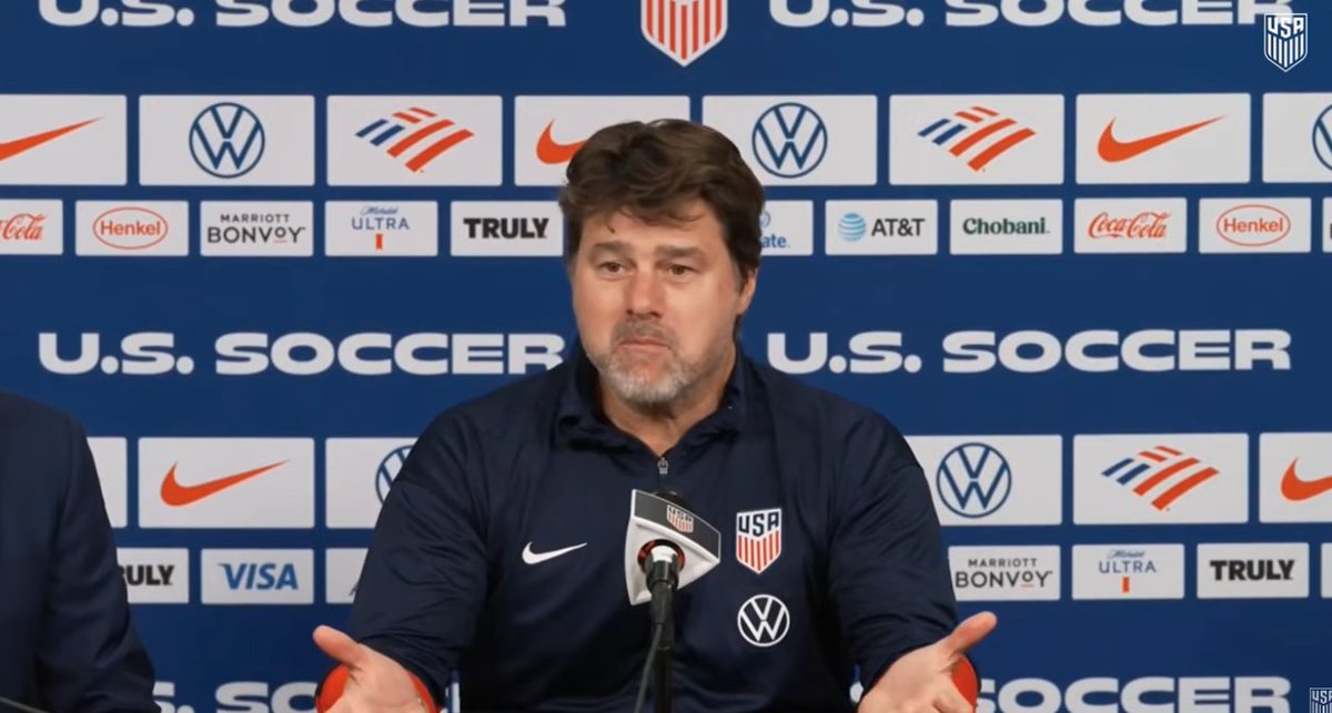 tombogert's tweet image. USMNT head coach Mauricio Pochettino on players missing today:

&quot;I don&apos;t want to start negative (but) &apos;no regular players&apos;. What does that mean? ...

It&apos;s so disrespectful.&quot;

Credits the squad, the pool, says &quot;this is the United States national team&quot; when asked on players missing