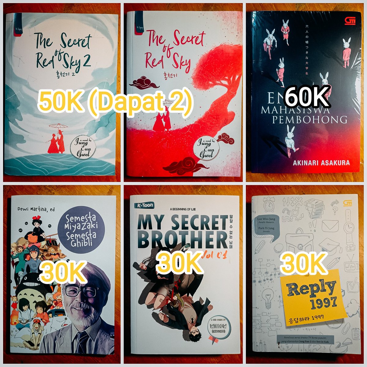 zbookz_world's tweet image. WTS

Help Retweet

Yuk, yg minat bisa langsung DM aja ya, yg putih masih sealed, yg kuning preloved