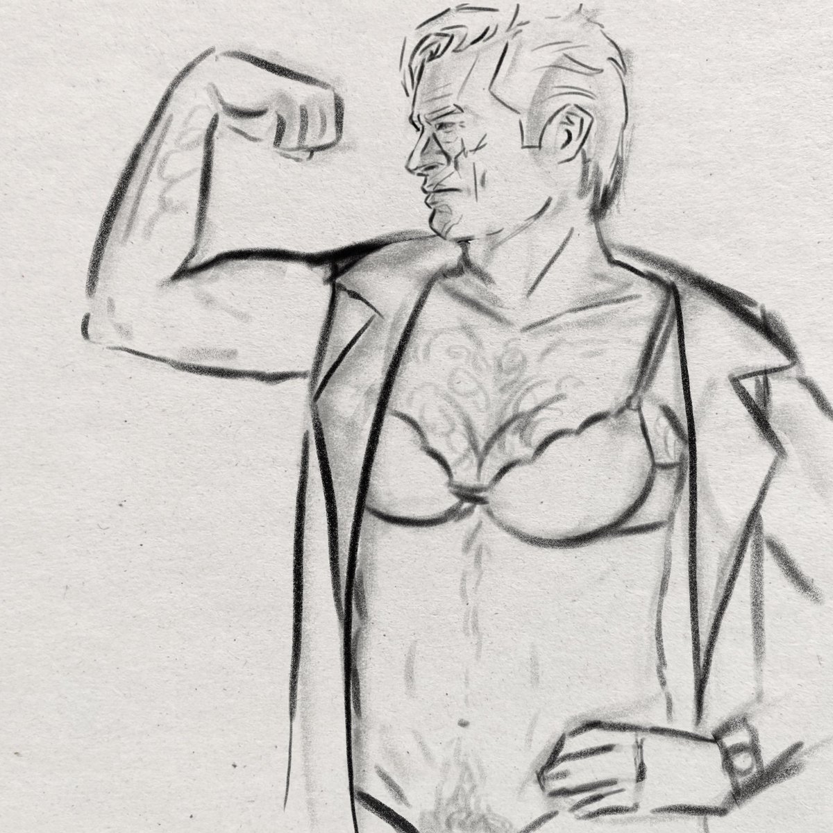 sirenscript's tweet image. Butch adler sketch for people who actually have taste