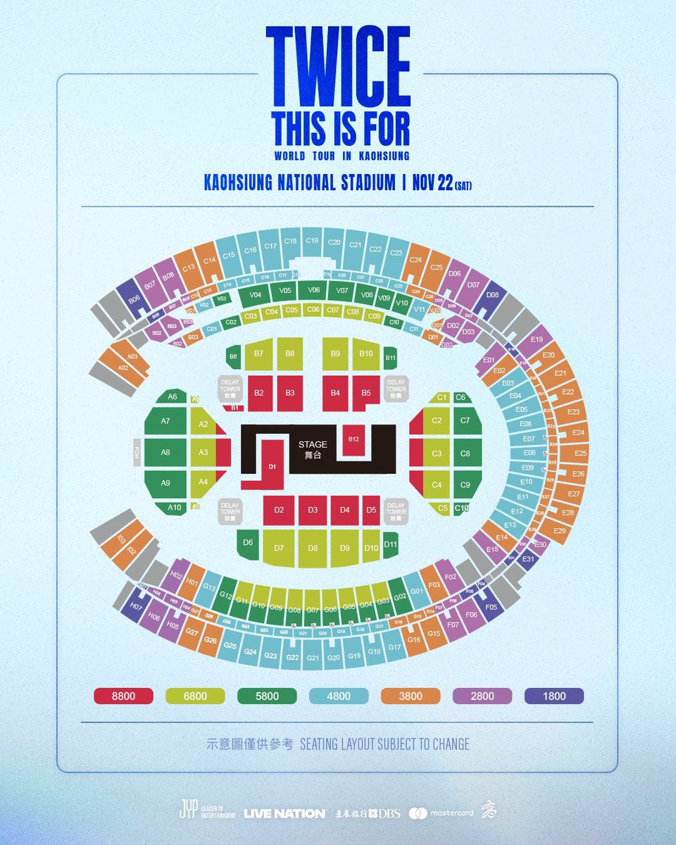 Dini_Syafiqahh's tweet image. WTS #LFB
TWICE &amp;lt;THIS IS FOR&amp;gt; WORLD TOUR IN KAOHSIUNG🇹🇼
2025.11.22
Kaohsiung National Stadium 📍

4 tickets 
ZONE 8800
ZONE 6800

Id transfer 
Interfans too ok!
Dm me to buy 😜
#TWICE #트와이스 #THISISFOR
#TWICE_THISISFOR_WORLD_TOUR_IN_SINGAPORE