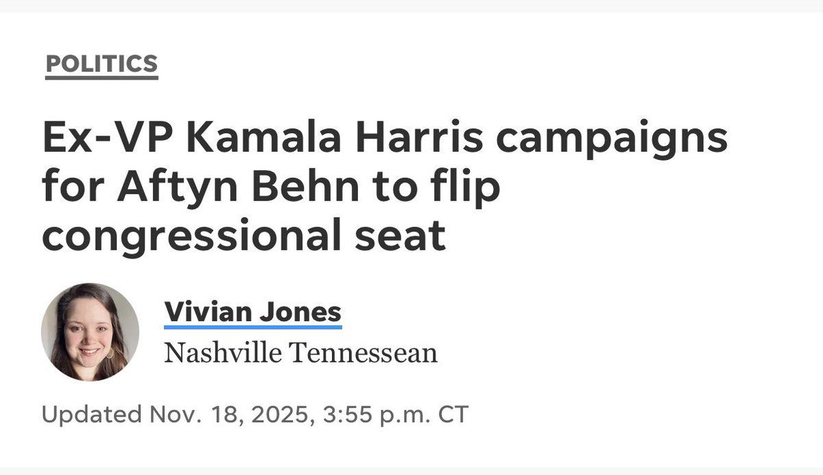 MattForTN's tweet image. BREAKING: Kamala Harris is in Nashville campaigning for Aftyn Behn tonight, hoping they can flip TN-7 and stop President Trump’s agenda. Only you can stop Kamala again — vote for our Trump-endorsed campaign EARLY this week or on Election Day, Tuesday December 2nd. President Trump…