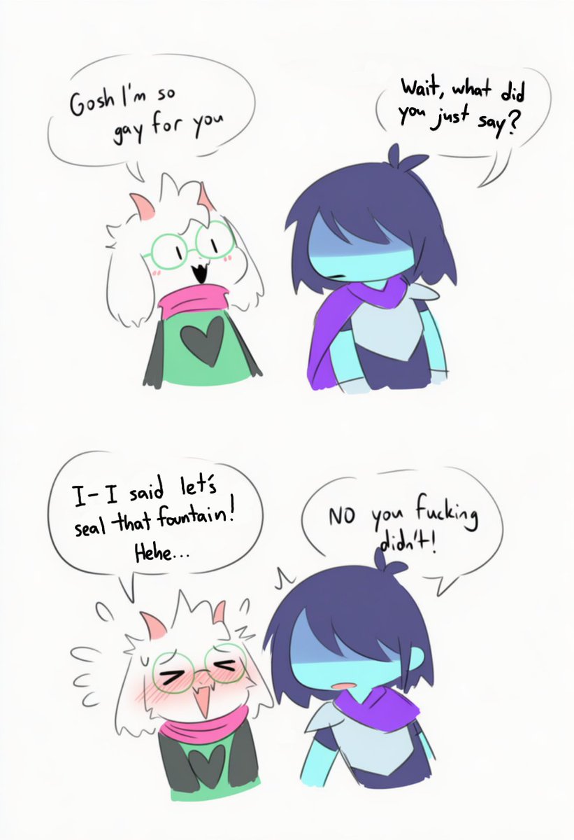 Pepsiisg00d's tweet image. &quot;Slipup&quot;

#kralsei #ralsei #deltarunefanart