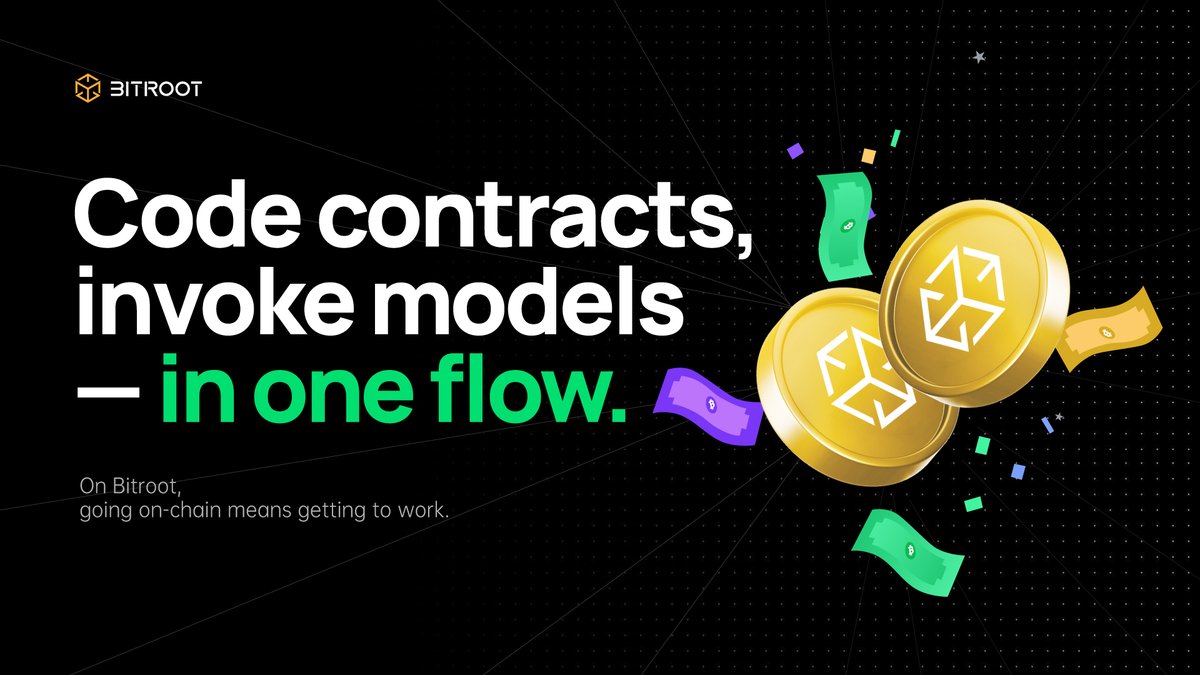 Bitroot_'s tweet image. 🚀 On Bitroot, building and computing happen in one seamless flow.Code your smart contracts. Invoke your AI models.All in a single on-chain workflow — fully parallelized, fully accelerated.

This is what next-gen Web3 looks like:
⚡ One chain for logic + model invocation
⚡…