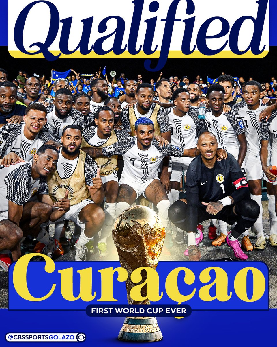 CURAÇAO BECOME THE SMALLEST NATION TO EVER QUALIFY FOR THE WORLD CUP 🫡🇨🇼

THE ISLAND NATION ONLY HAVE A POPULATION OF APPROXIMATELY 160,000 🤯