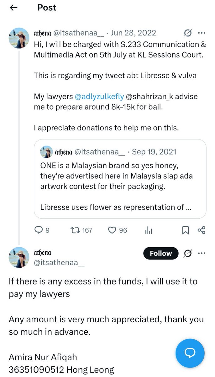 <a href="/itsathenaa__/">𝔞𝔱𝔥𝔢𝔫𝔞</a> <a href="/RRAAMalaysia/">RRAAM Malaysia</a> Berapa kali nak crowd fund sister? Last 2022 pun dah crowd fund. In case you fail to understand, in no way you are defending a sanitary pad campaign. Korang2 yg byk duit donate tu, cari tweet dated Sept 19, 2021 and judge for yourself worth it ke nak donate?