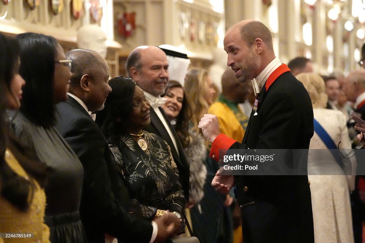JeryHiskia's tweet photo. The King &amp; Queen along with Prince William attend a reception for members of Diplomatic Crops at Windsor Castle. It is the 1st time the event has been held at Windsor since 2001.

#KingCharlesIII #QueenCamilla #PrinceWilliam #DiplomaticReception https://t.co/NhfV161Qiv