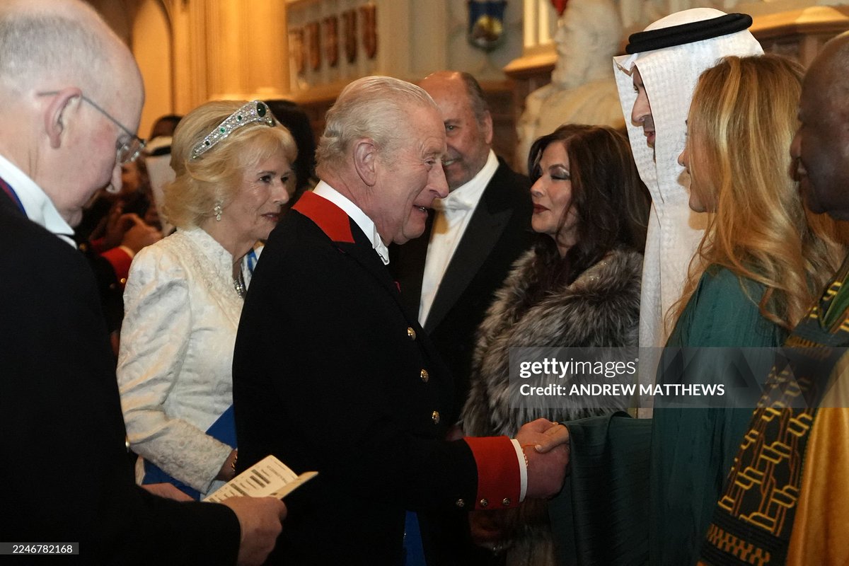 JeryHiskia's tweet photo. The King &amp; Queen along with Prince William attend a reception for members of Diplomatic Crops at Windsor Castle. It is the 1st time the event has been held at Windsor since 2001.

#KingCharlesIII #QueenCamilla #PrinceWilliam #DiplomaticReception https://t.co/NhfV161Qiv