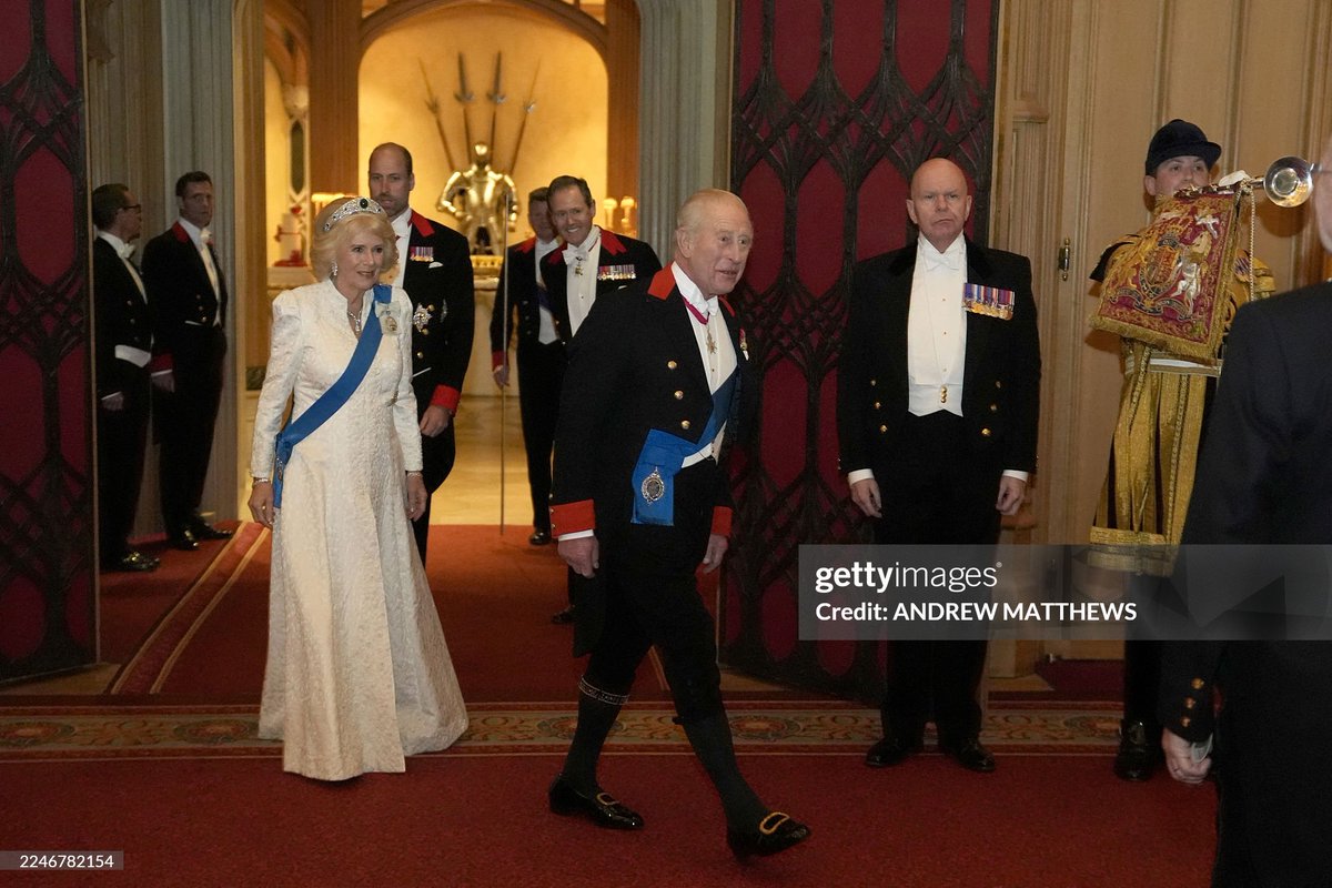 JeryHiskia's tweet photo. The King &amp; Queen along with Prince William attend a reception for members of Diplomatic Crops at Windsor Castle. It is the 1st time the event has been held at Windsor since 2001.

#KingCharlesIII #QueenCamilla #PrinceWilliam #DiplomaticReception https://t.co/NhfV161Qiv