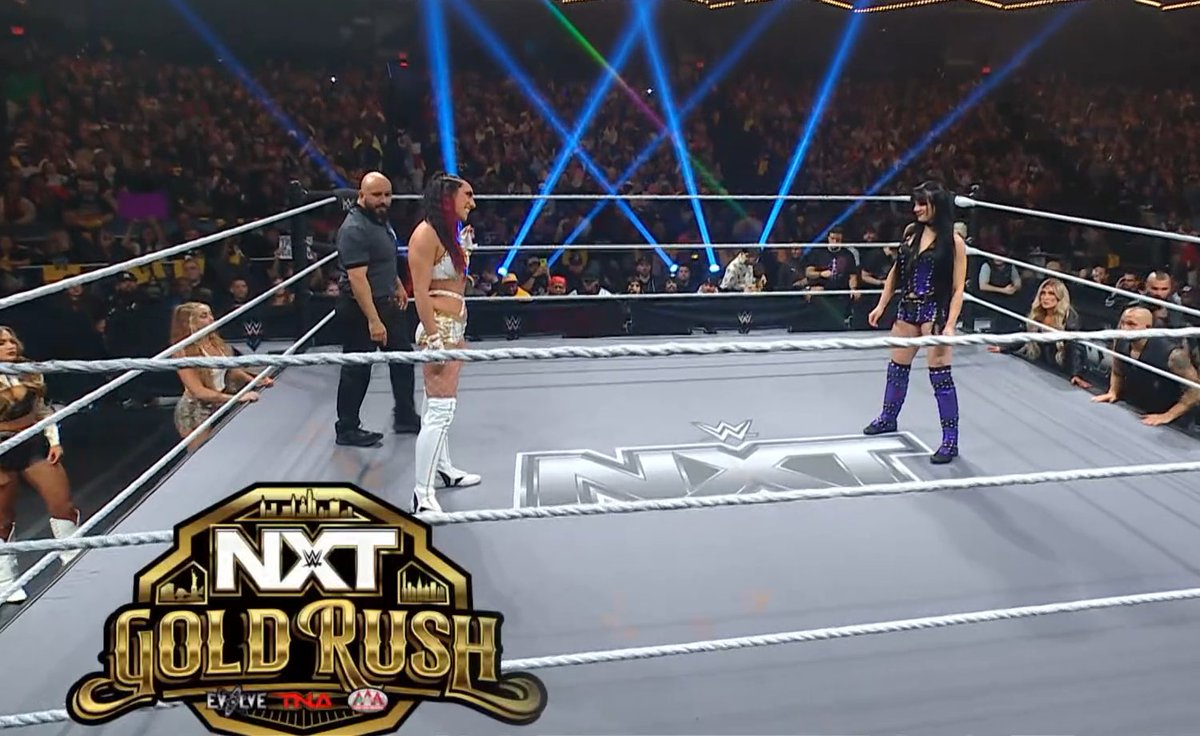 SKWrestling_'s tweet image. Here we go with the NXT Women&apos;s Championship match.
#WWENXT #NXTGoldRush 
sportskeeda.com/live/wwe-nxt-g…