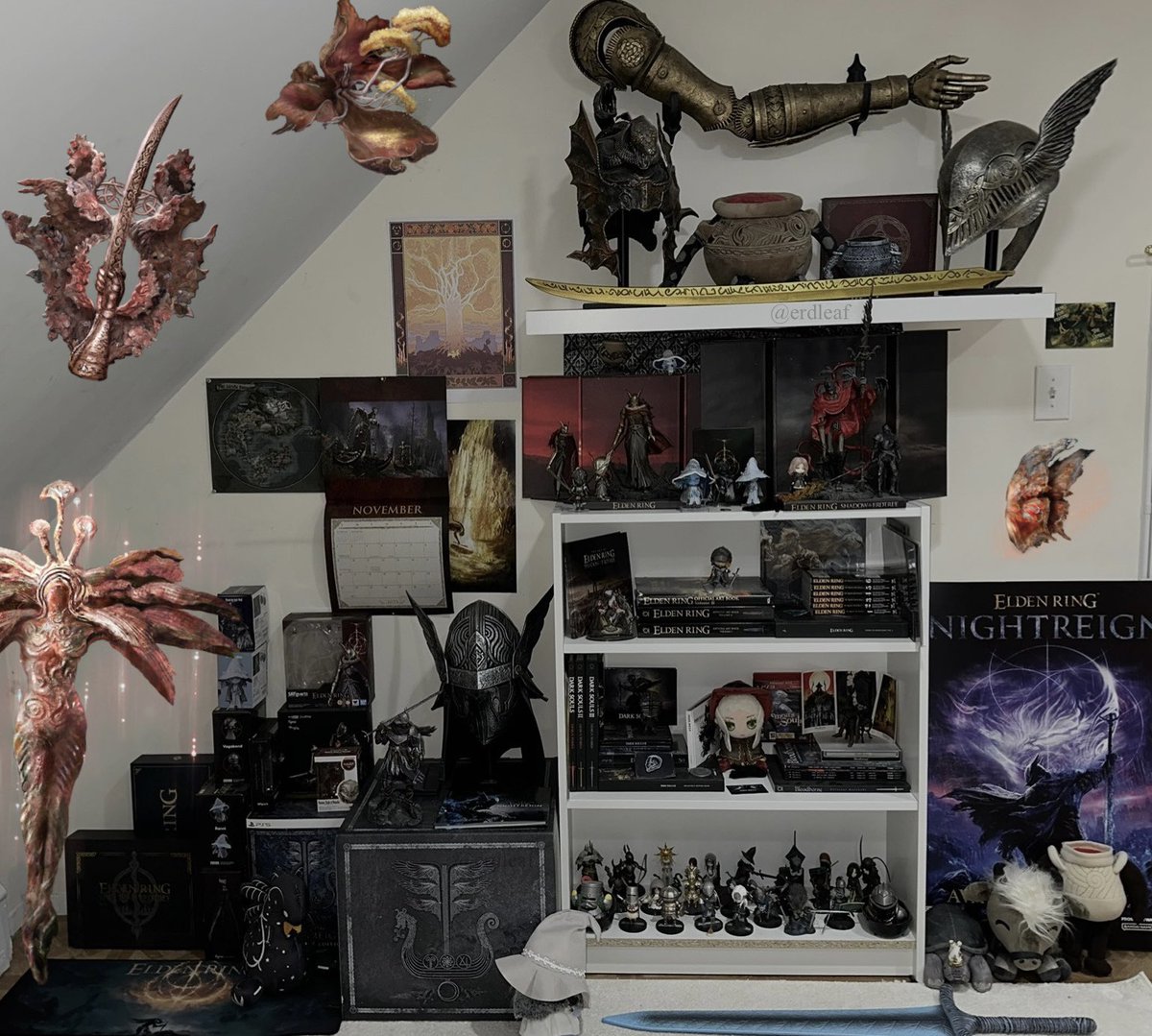erdleaf's tweet image. in the middle of reorganizing my fromsoft corner