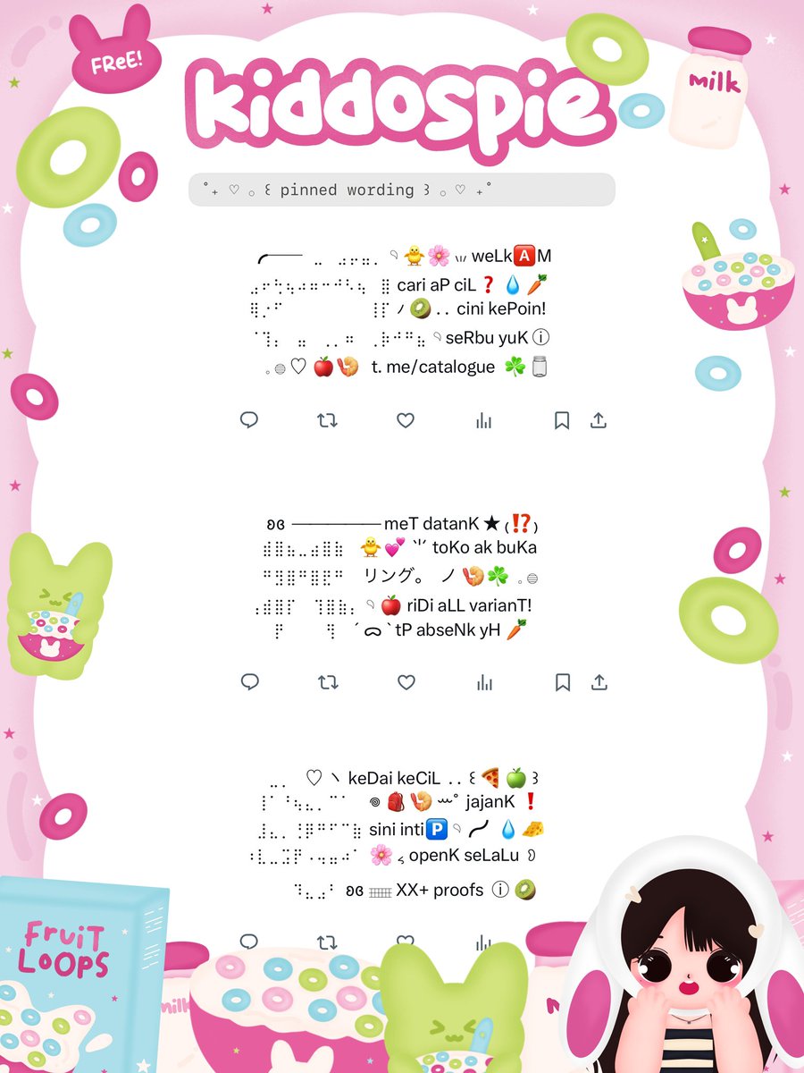 kiddospie's tweet image. ⠀
𓏮   ୨୧  HELP  RETWEET?  thank you ★ ☆

⊹ ── 𐐪𐑂 🍼🎀 ° 𖦹 GIVEAWAY ALERT dalam rangka merayakan 𓏔 ulang tahun  . .  ⭐️☘️ ▷ kak mimo  ꒰ @mimeongg ꒱ ada FREE PINNED WORDING  ♡ 。 scroll down!  ⸝  𓄹 👛💭％ 

⊹  #zonauang #zonaba  ⊹