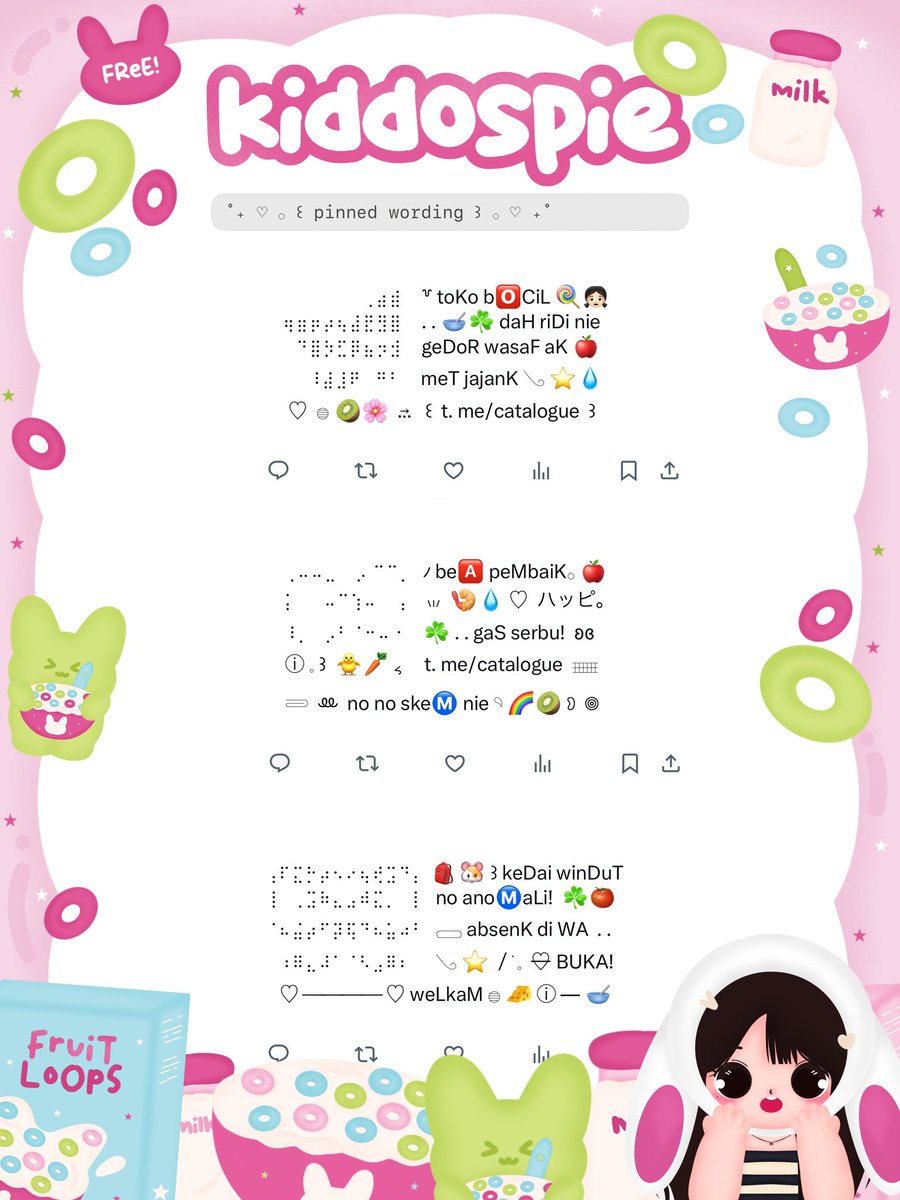 kiddospie's tweet image. ⠀
𓏮   ୨୧  HELP  RETWEET?  thank you ★ ☆

⊹ ── 𐐪𐑂 🍼🎀 ° 𖦹 GIVEAWAY ALERT dalam rangka merayakan 𓏔 ulang tahun  . .  ⭐️☘️ ▷ kak mimo  ꒰ @mimeongg ꒱ ada FREE PINNED WORDING  ♡ 。 scroll down!  ⸝  𓄹 👛💭％ 

⊹  #zonauang #zonaba  ⊹