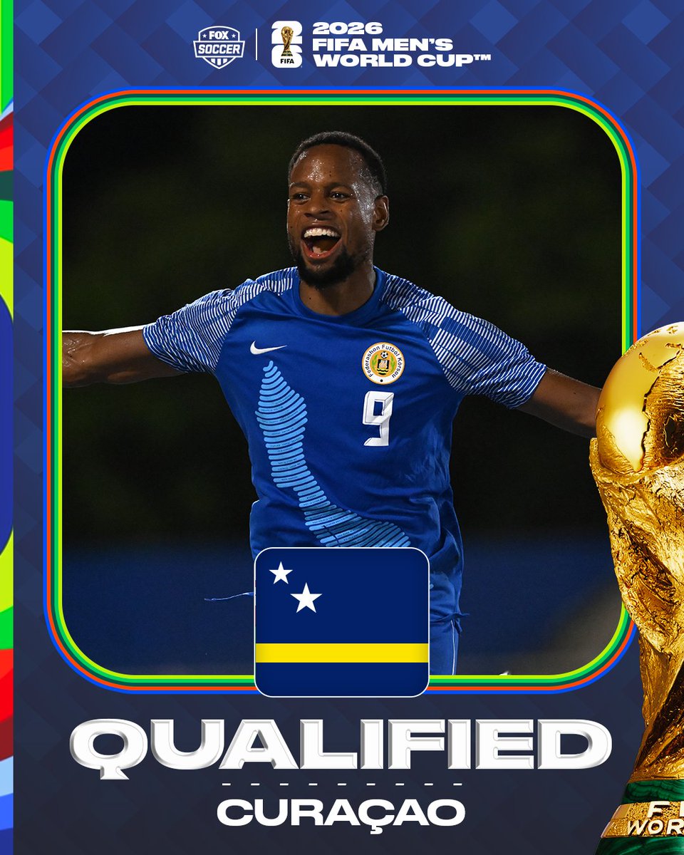 FOXSoccer's tweet image. HISTORY FOR CURAÇAO 🇨🇼

They qualify for the FIFA World Cup for the FIRST TIME EVER 🤩