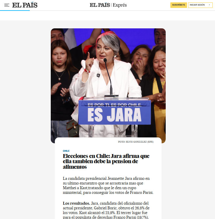 Dejen de mentir asi, no aporta en nada, aca esta la verdadera noticia de Jara...🤡 no se crean todo lo que ven en internet un poco de pensamiento crítico porfavor 🙄