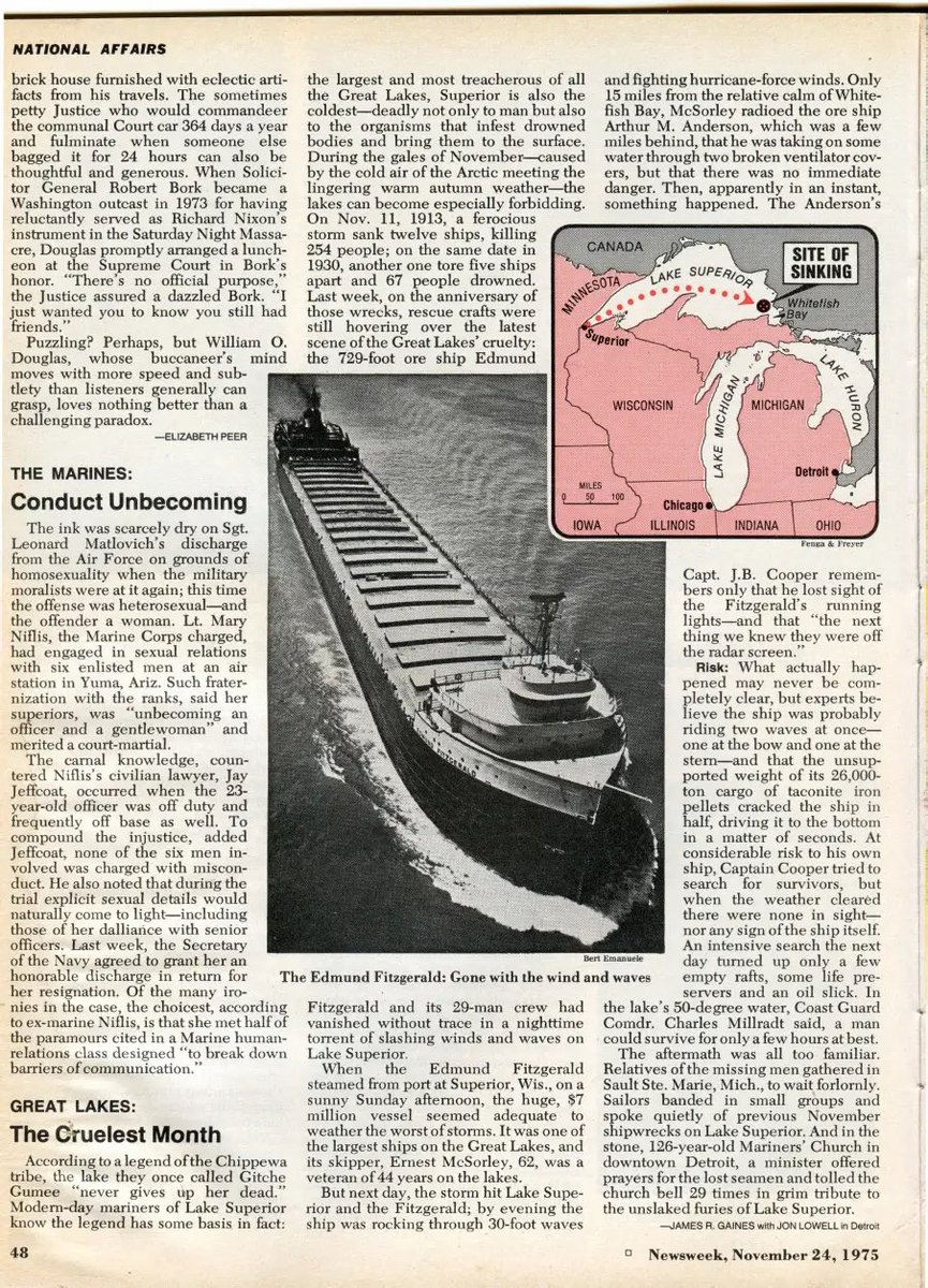 Those of us who grew up in the Great Lakes region in the 1970s will never forget the tragic loss of the Edmund Fitzgerald 50 years ago. This article helped inspire Canadian songwriter Gordon Lightfoot to compose his award-winning tribute “The Wreck of the Edmund Fitzgerald.”
