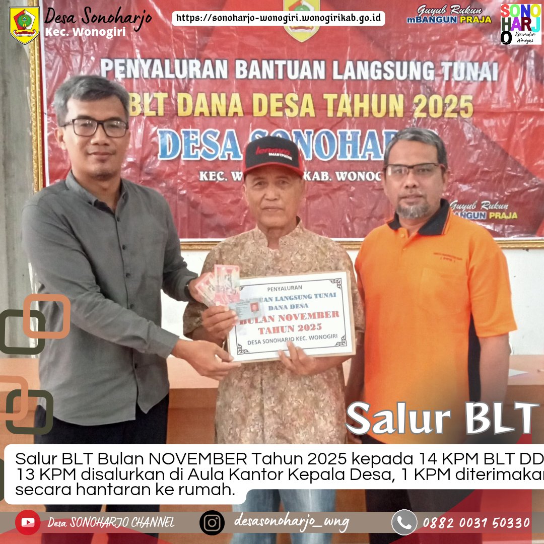 desasonoharjo's tweet photo. BLT Bulan November 2025 salur kepada 14 KPM, Dari 14 KPM tersebut, 1 KPM disalurkan secara hantaran ke rumah KPM https://t.co/3Gsk0vDtrN